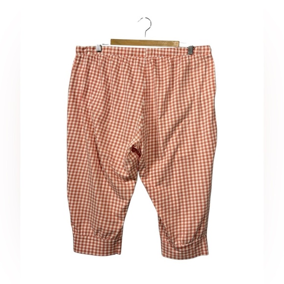 La Vie en Rose, Plus Size Gingham Pyjama Capris With Pockets, XXL, Pink - Picture 5 of 8